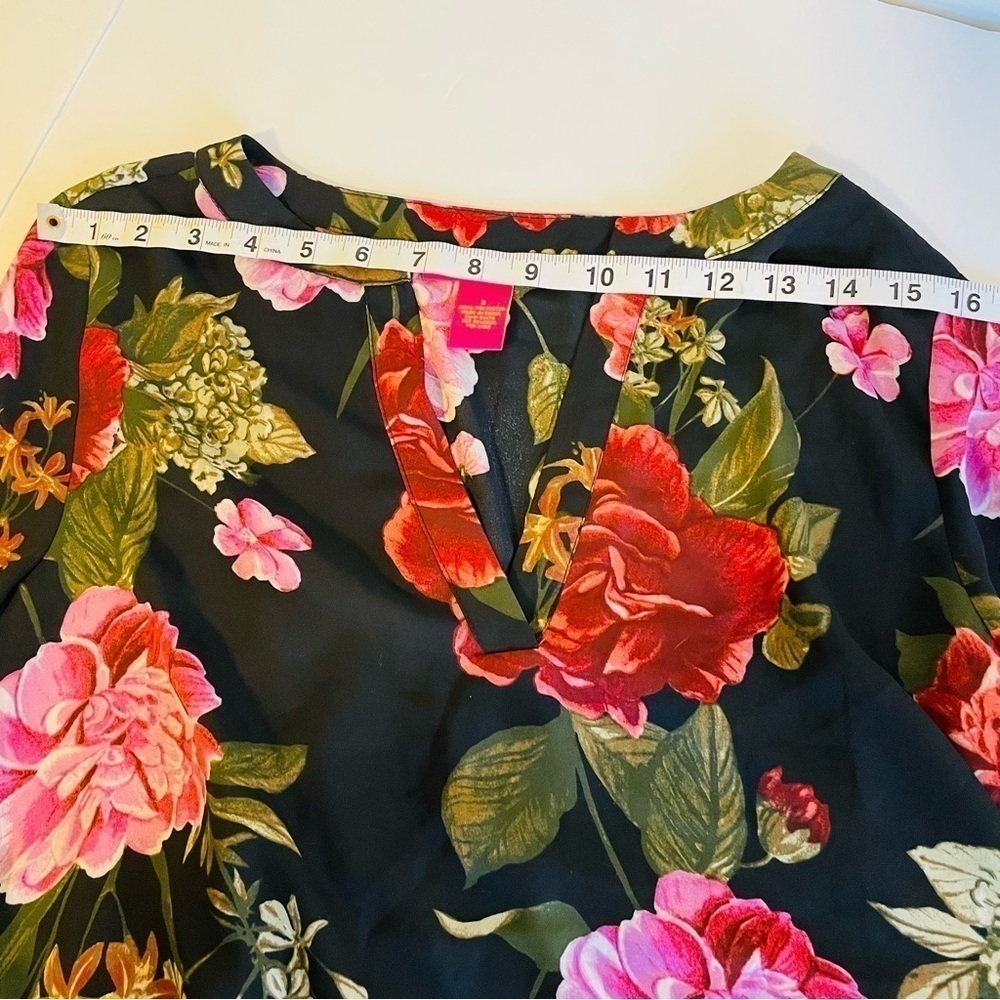 Catherine Womens S Tunic Top Floral Malandrino Asymmetrical Long Sleeve NEW - Picture 8 of 11